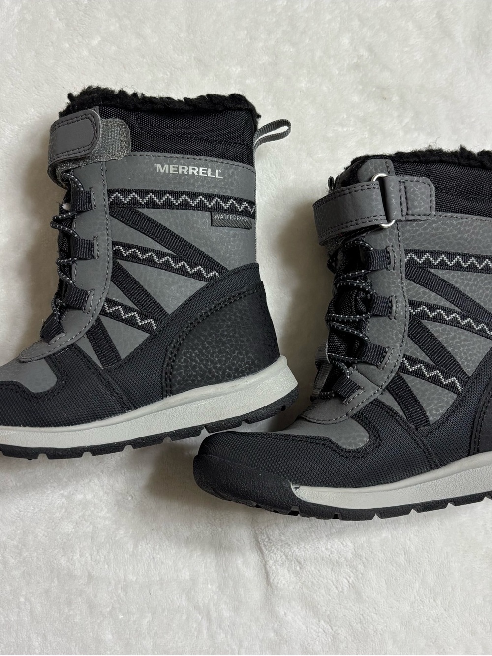 Merrell Kids Gray & Black Waterproof Snow Boots